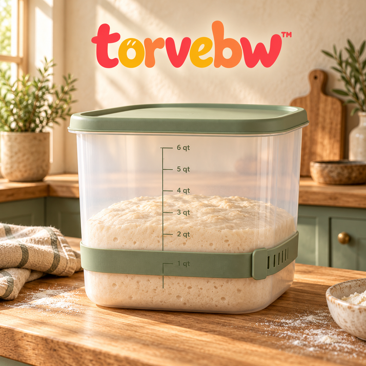 torvebw™ RiseTrack 6-Quart Dough Rising Container with Lid and Adjustable Level Band