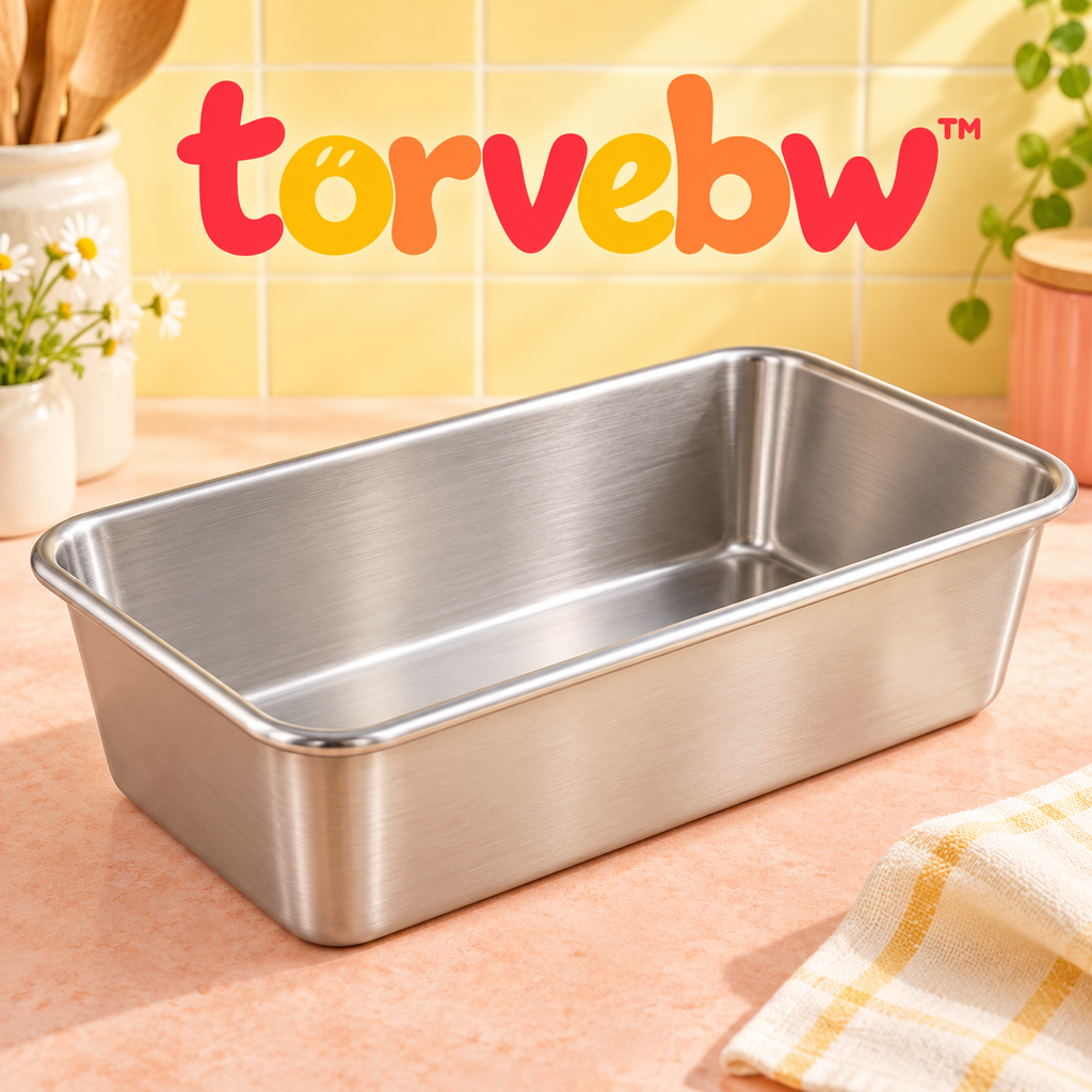 torvebw™ DailyBake Loaf Pan, 9 × 5-Inch Uncoated Stainless Steel Bread Pan for Sandwich Bread and Quick Breads
